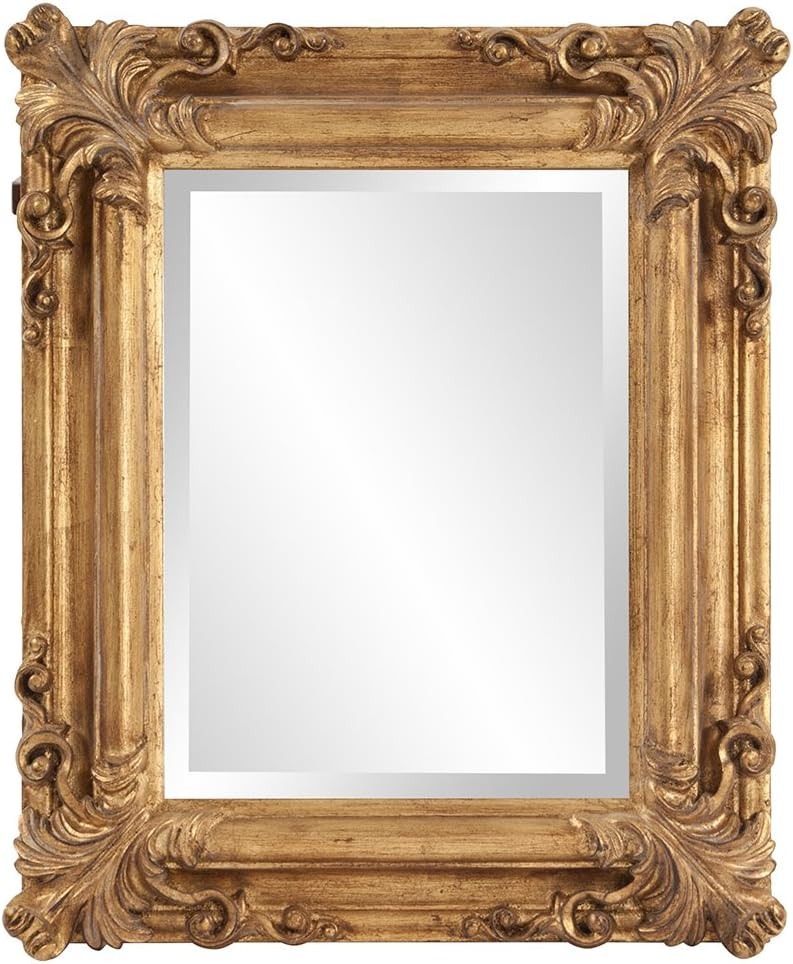 Howard Elliott Edwin Hanging Rectangular Accent Rustic Antique Gold Wall Mounted Mirrors, Elegant... | Amazon (US)