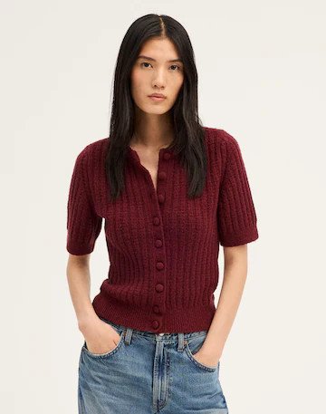 Textured-Stitch Cardigan in Cozy Cotton | Madewell
