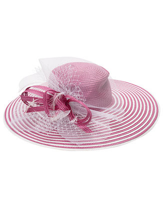 Striped Wide Brim Hat | Macy's