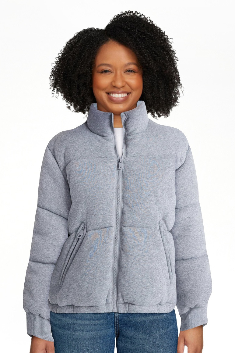 No Boundaries Knit Puffer Jacket, Women's | Walmart (US)