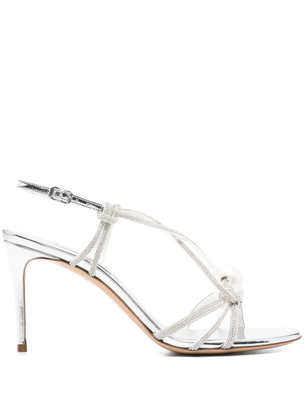 Casadei open-toe embellished sandals - Silver | Farfetch Global