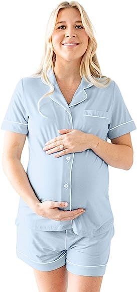 Kindred Bravely Clea Bamboo Classic Short Sleeve Maternity & Nursing Pajama Set | Amazon (US)