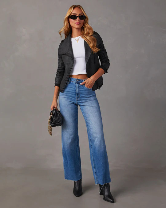 Slick Chick Coated Faux Leather Moto Jacket | VICI