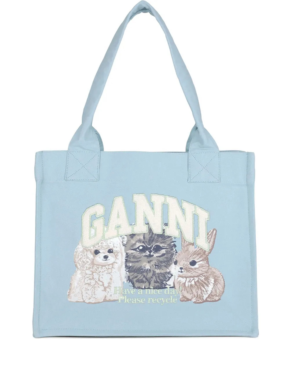 GANNI recylced-cotton Tote Bag | Blue | FARFETCH | Farfetch Global