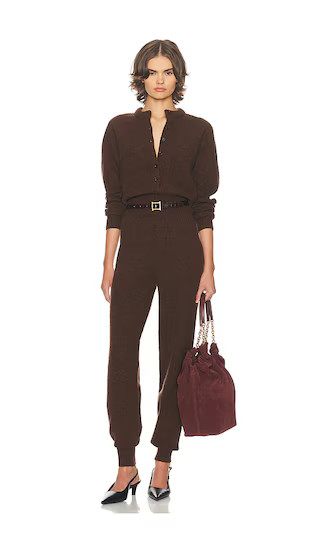 Aubrielle Jumpsuit in Dark Brown | Revolve Clothing (Global)