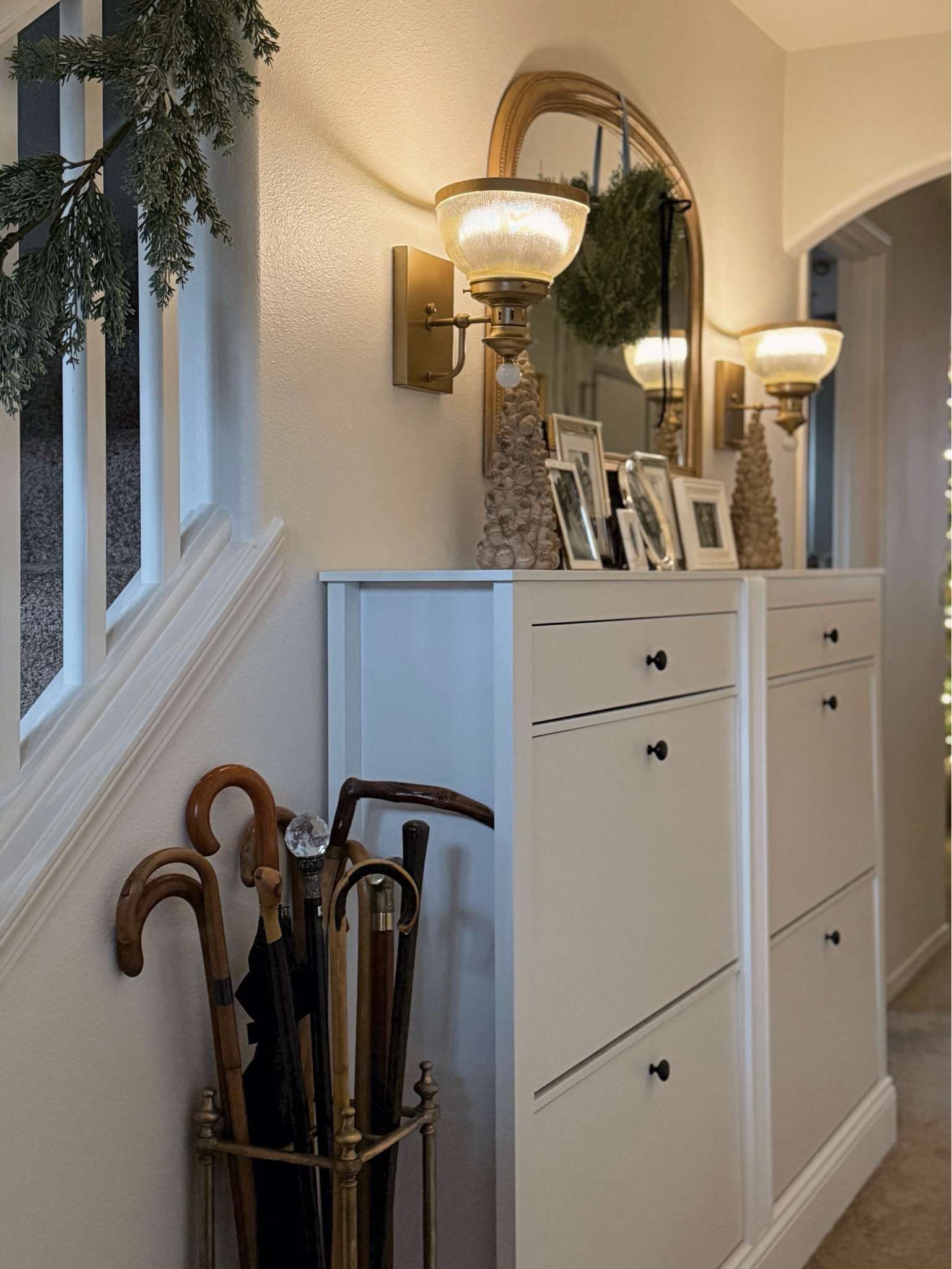 Entryway refresh, just in time for hosting season these chose cabinets are already a game changer!

Super affordable and easy to make them look built-in. 

#LTKHome #LTKHoliday #LTKSeasonal