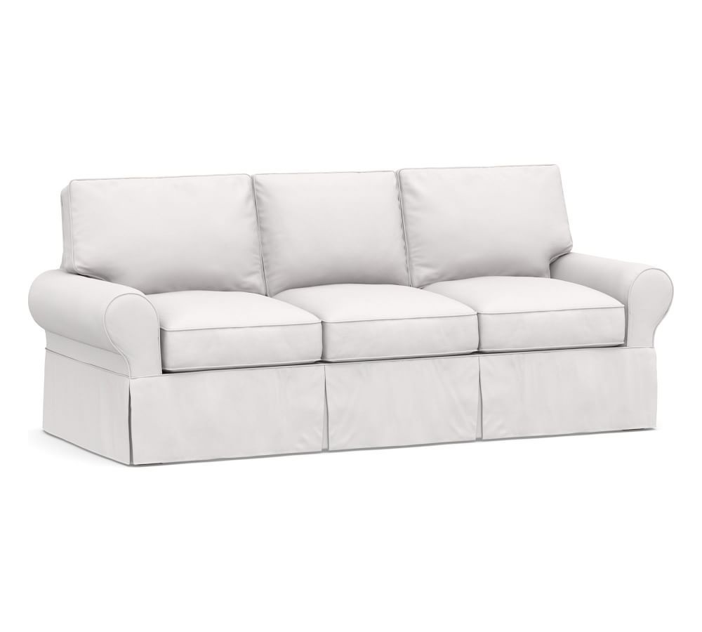 PB Basic Sofa Slipcover, Twill White | Pottery Barn (US)