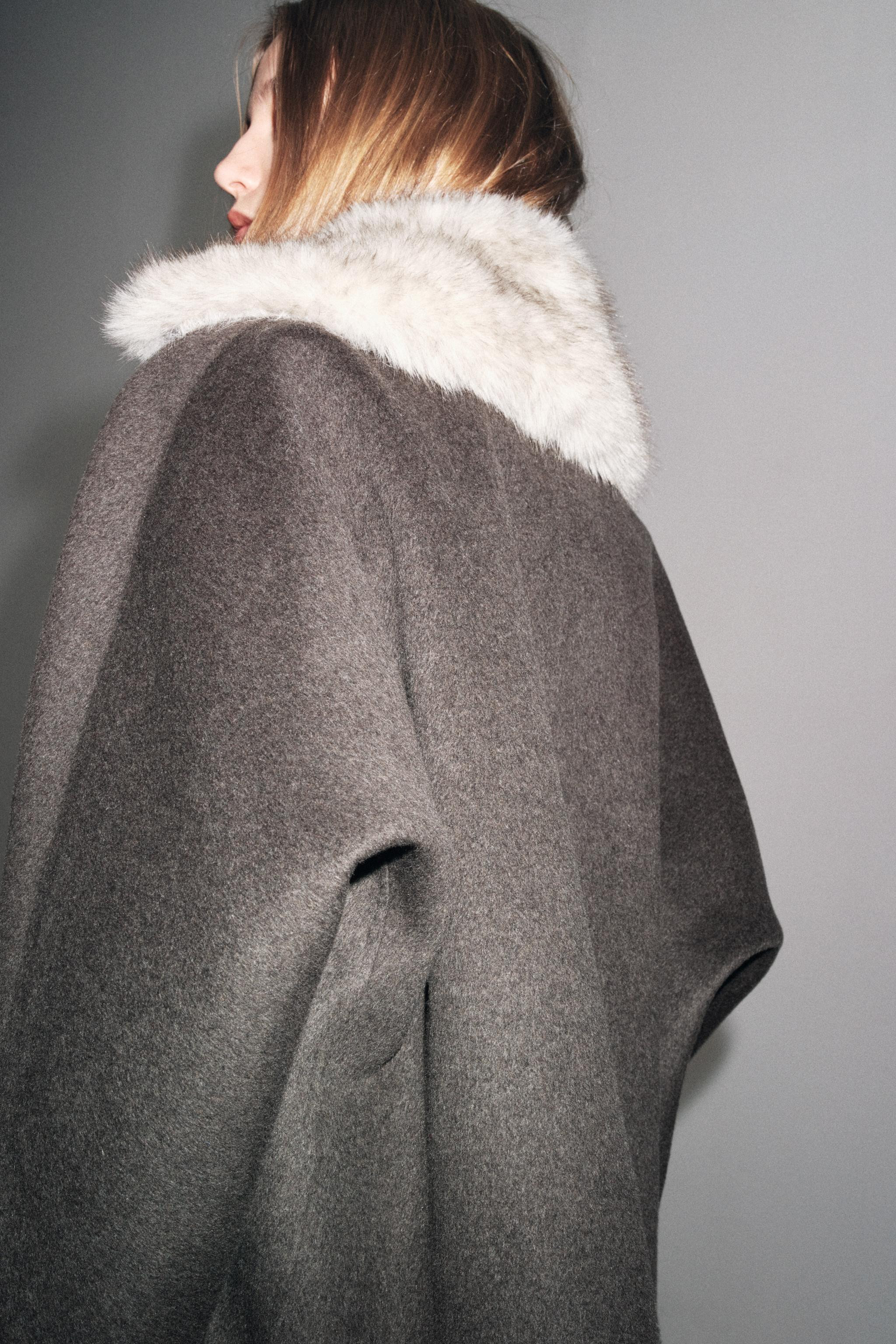WOOL BLEND COAT WITH FAUX FUR COLLAR ZW COLLECTION | Zara US