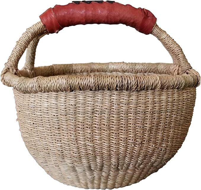 African Bolga Baskets Mini Market Basket Ghana 7-9" Across - Natural | Amazon (US)
