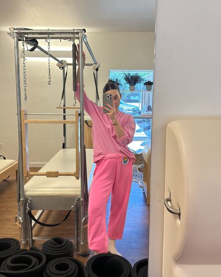 An all pink Pilates outfit
