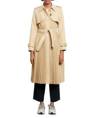 Sandro Vino Pleated Trench Coat  | Bloomingdale's Women | Bloomingdale's (US)