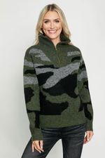 RD Style 1/4 Zip Camo Sweater | Social Threads