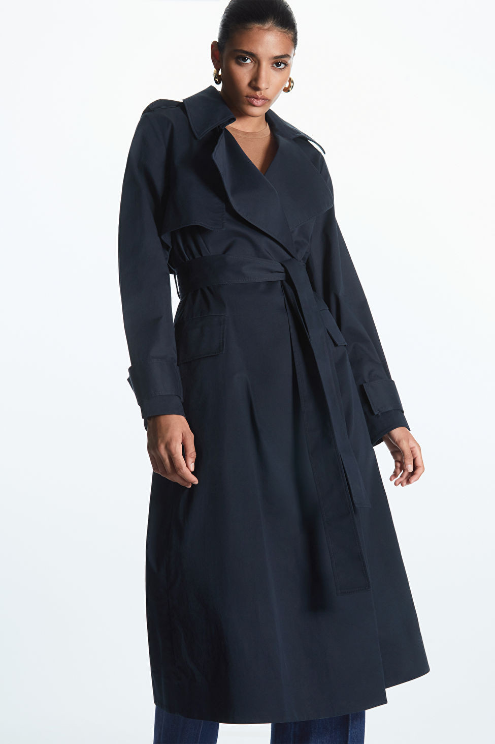 BELTED TRENCH COAT - NAVY - COS | COS (EU)