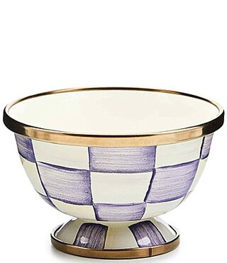 MacKenzie-Childs Check Enamel Little Sugar Bowl - Violet Check | Dillard's