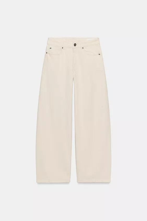ZW COLLECTION LOOSE BARREL MID-WAIST JEANS | Zara UK