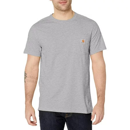 Carhartt Men s Force Relaxed Midweight Logo Pocket Work T-Shirt Silver X-Large | Walmart (US)