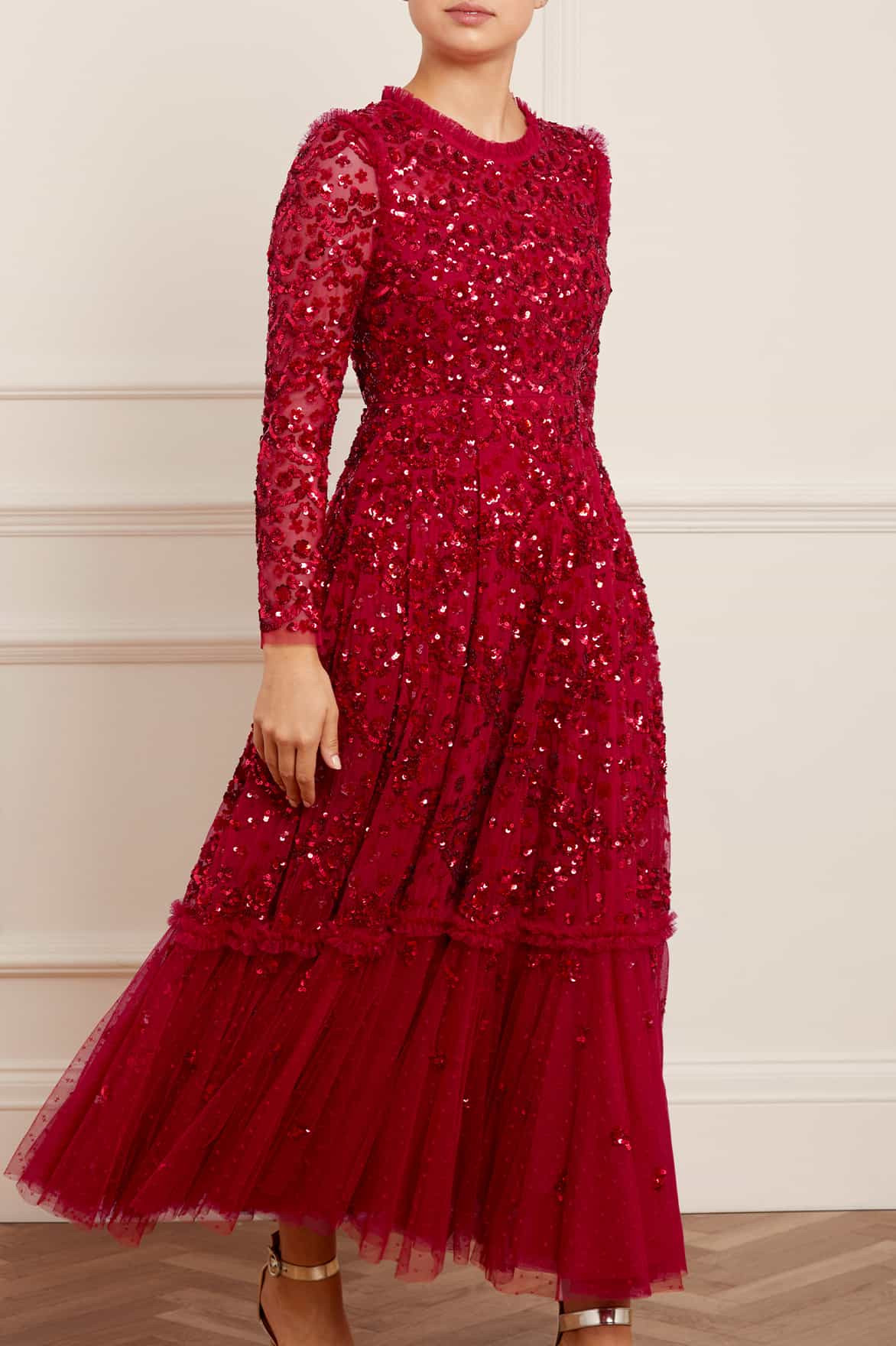 Alina Sequin Ankle Gown | Needle & Thread US