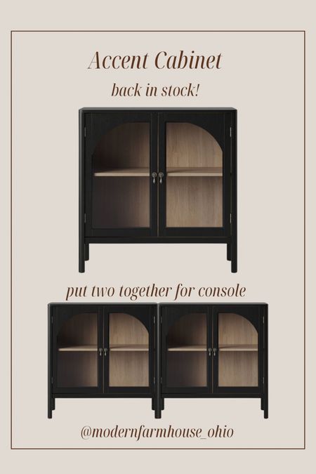 Back in Stock! 

arch glass cabinet, black console, media cabinet, accent cabinet, entryway table 

#LTKstyletip #LTKhome