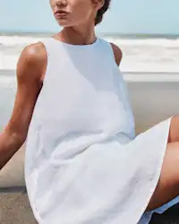 100% European Linen Tank Mini Dress | Quince