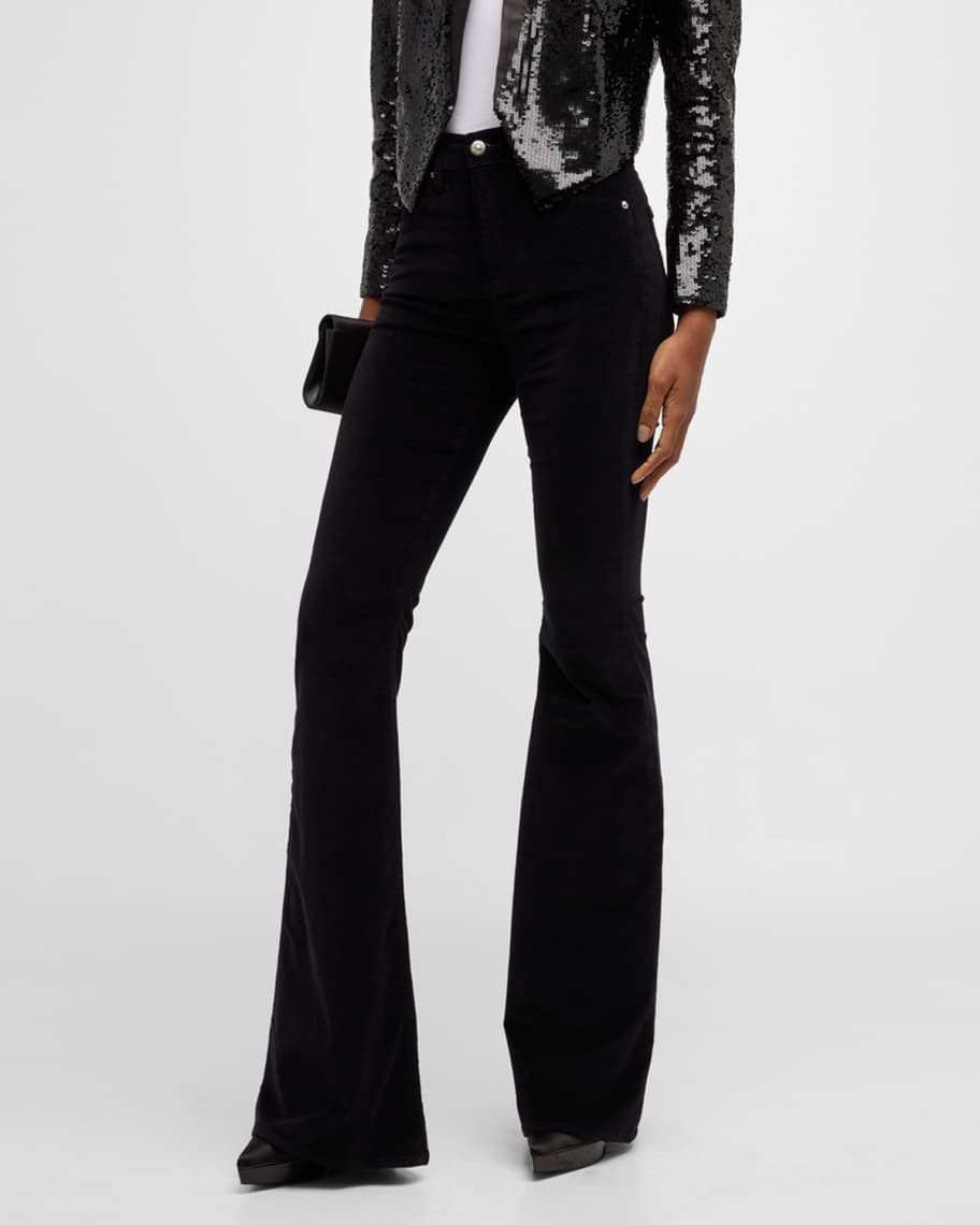 Veronica Beard Jeans Sheridan Velvet Bell Bottom Pants | Neiman Marcus