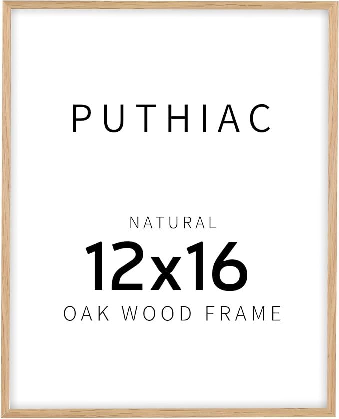 puthiac 12x16 Oak Wood Picture Frame - Minimalist 12x16 Poster Frame, 12"x16" Picture Frame Wood,... | Amazon (US)