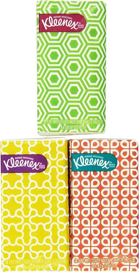 Kimberly-Clark Kleenex 3-Ply Pocket Packs Facial Tissues, 8 Count | Amazon (US)