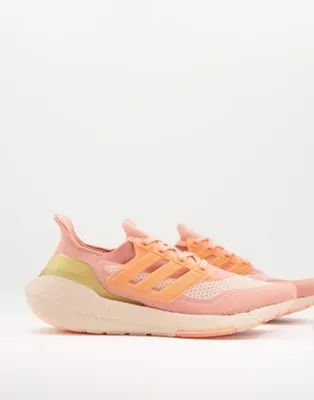 Adidas Ultraboost 21 sneakers in peach | ASOS (Global)