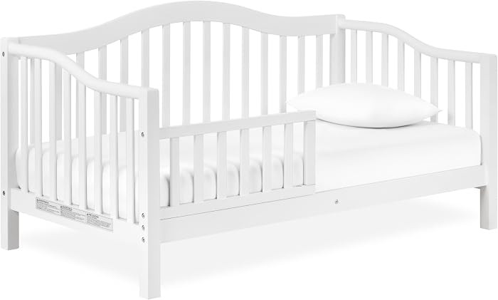 Dream On Me Austin Toddler Day Bed with Rails in White, Low to Floor Toddler Day Bed, Greenguard ... | Amazon (US)