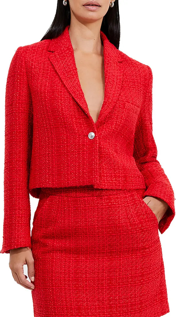 French Connection Azzurra Tweed Crop Blazer | Nordstrom | Nordstrom