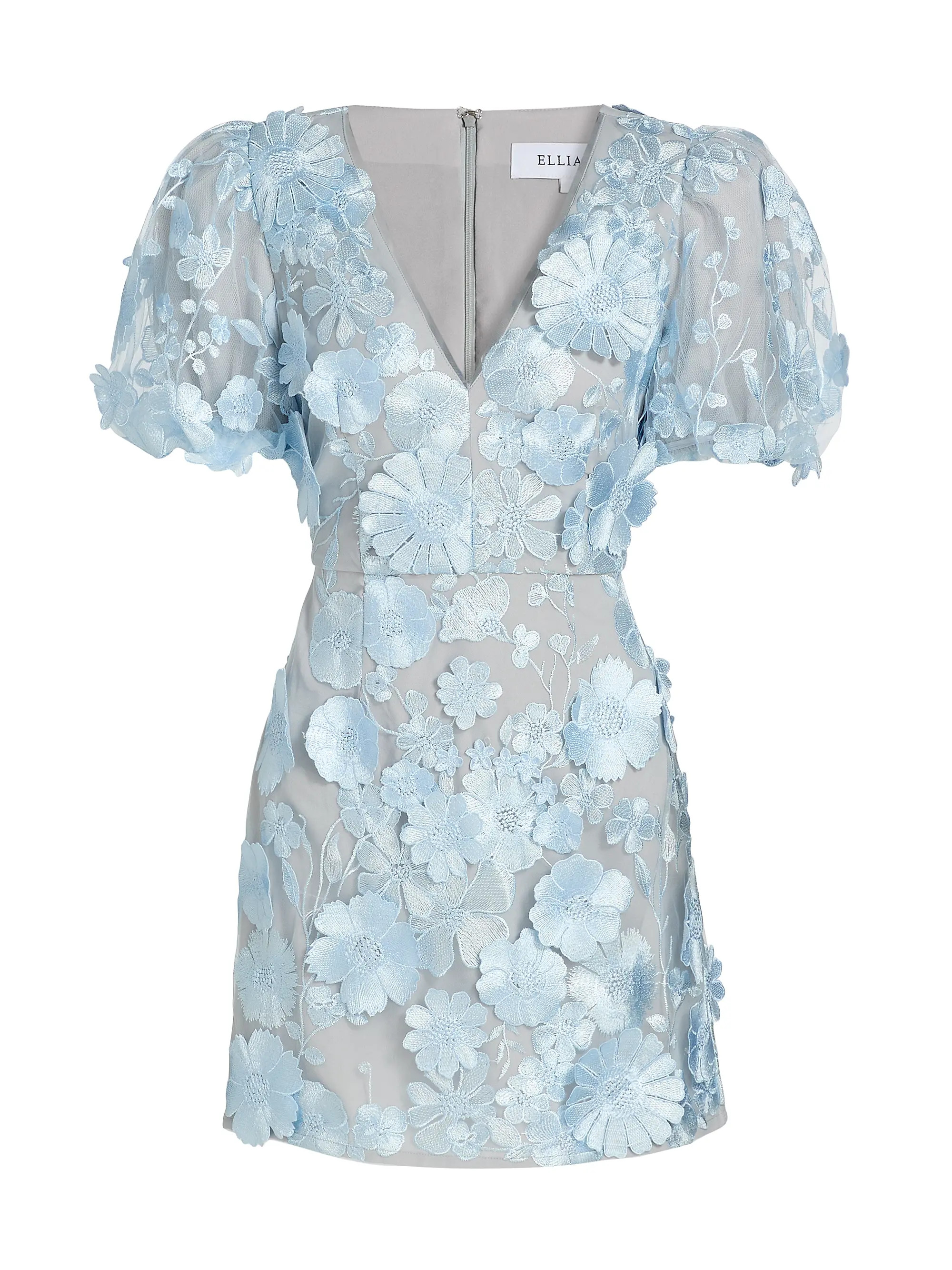 Zayla 3D Floral Mesh Minidress | Saks Fifth Avenue