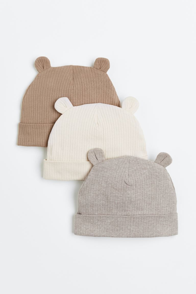 3-pack Ribbed Jersey Hats | H&M (US + CA)