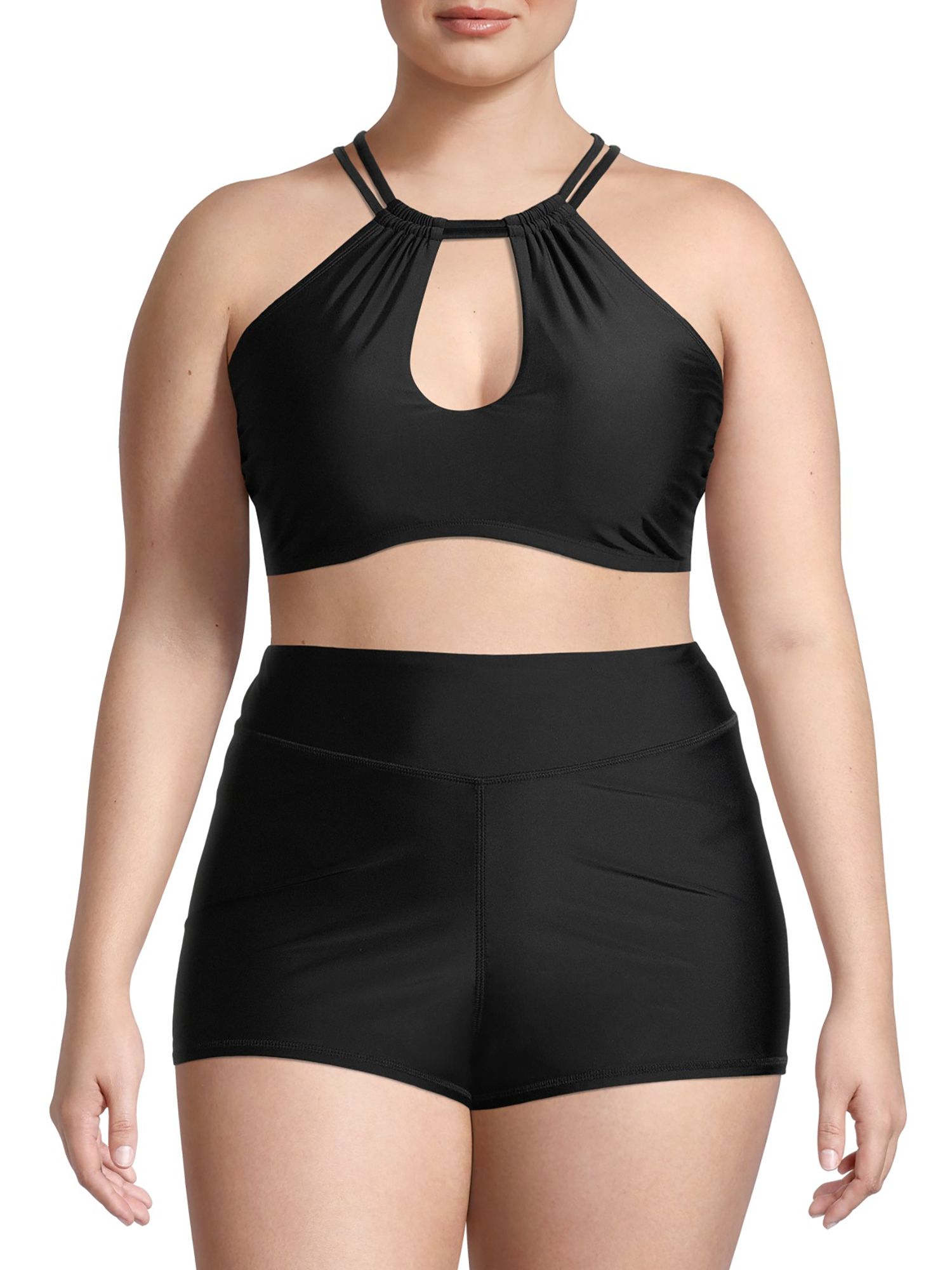 Time and Tru Women's and Women’s Plus Size Keyhole Halter Bikini Top | Walmart (US)