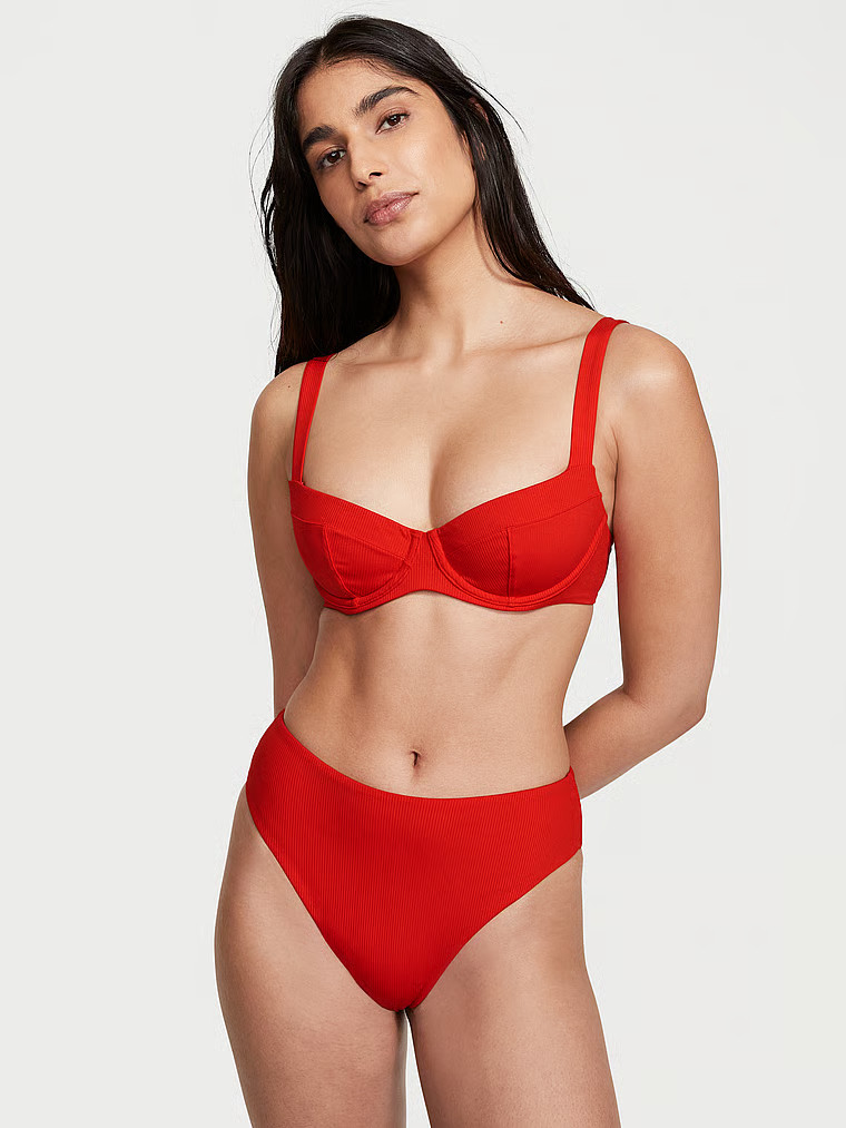 Essential Ribbed High-Rise Cheeky Swim Bottom | Victoria's Secret (US / CA )