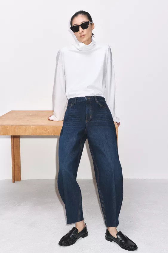 JEAN ZW COLLECTION BARREL TAILLE HAUTE | Zara US
