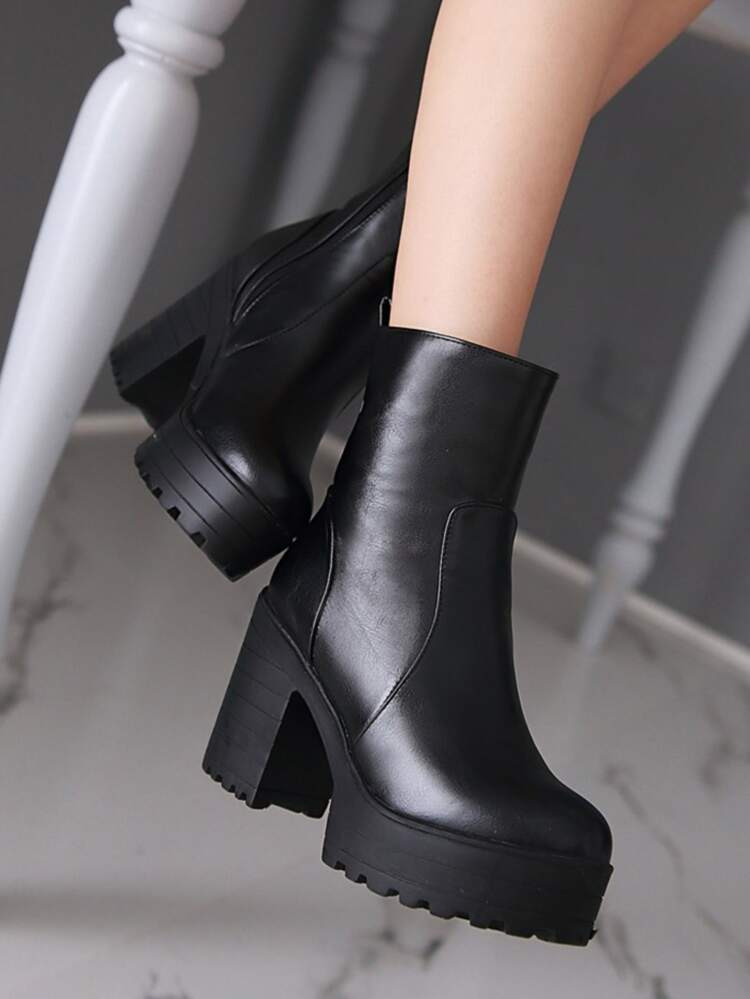 Minimalist Chunky Classic Boots | SHEIN