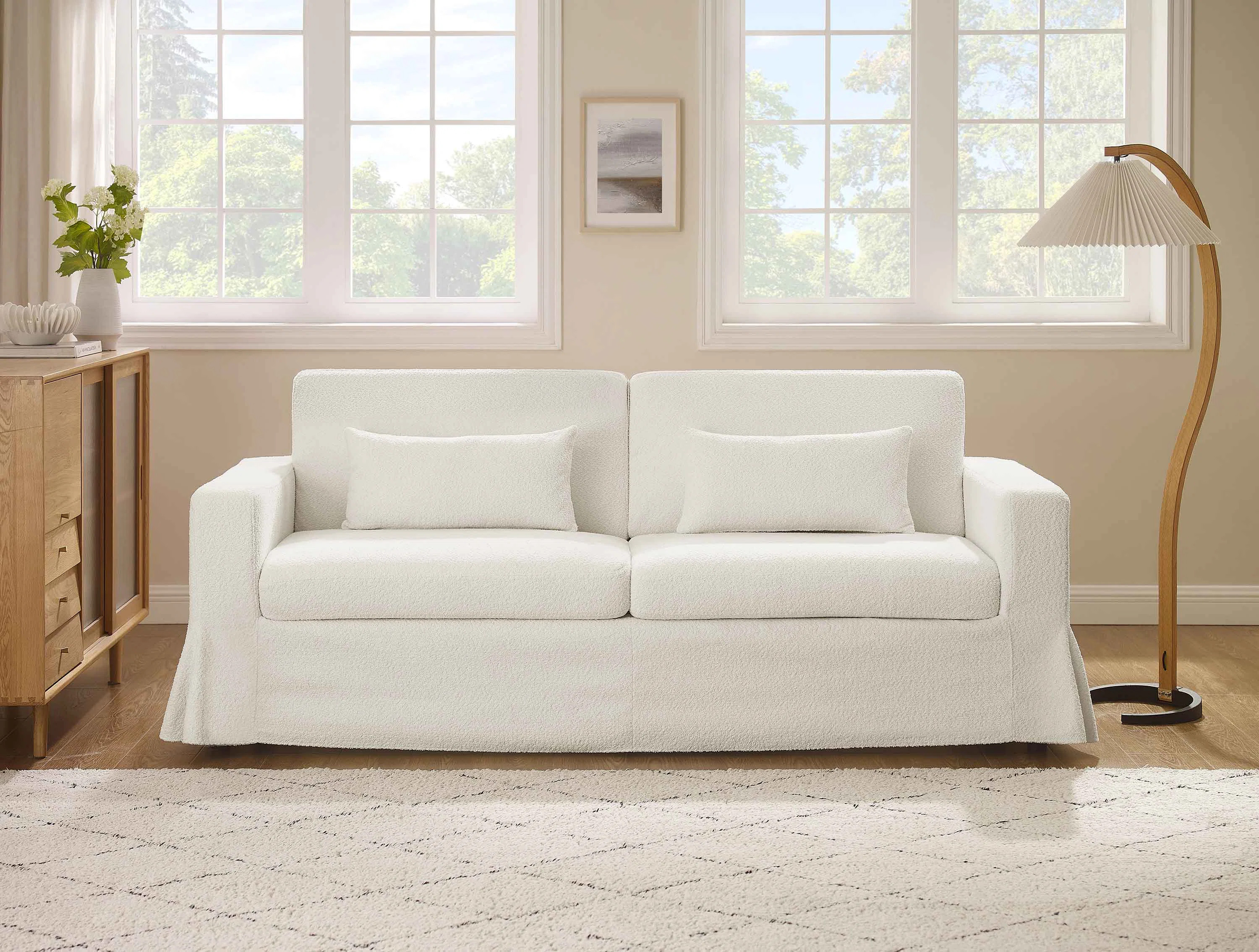 MINIMORE Modern Style 83.9"W Brenda 3Seater Sofa With Slipcover | Wayfair North America