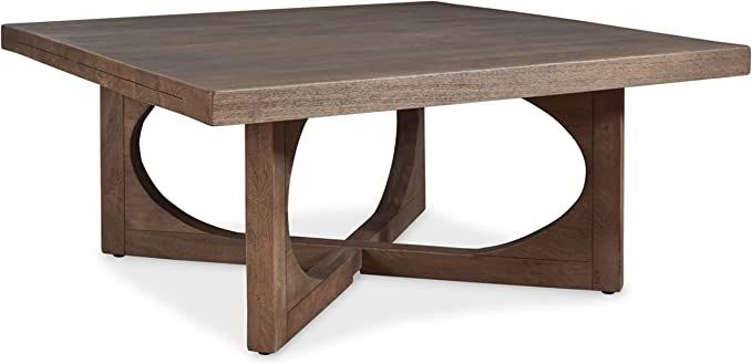 Signature Design by Ashley Abbianna Square Cocktail Table, 40" W x 40" D x 18" H, Light Brown | Amazon (US)