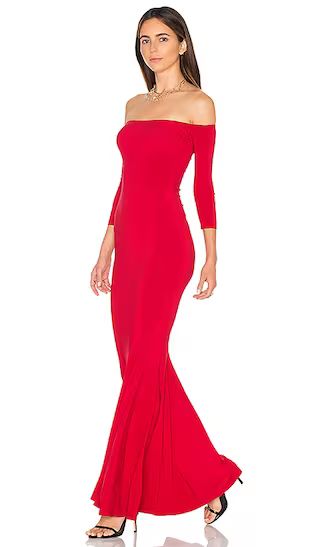 Off The Shoulder Fishtail Gown in Red | Revolve Clothing (Global)