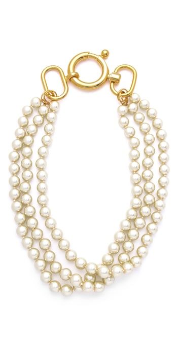 Classique Triple Gold Pearl Necklace | Shopbop