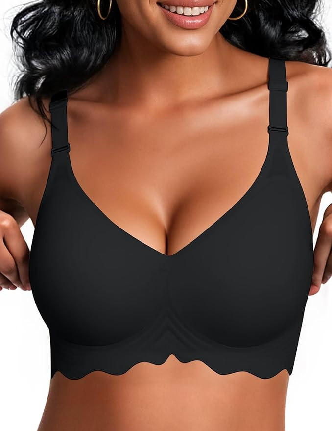 Vertvie Womens Wireless Jelly Bra Push Up No Underwire Full Support Removable Straps (Halter/U/Cr... | Amazon (US)