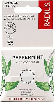 RADIUS Peppermint Dental Floss 55 Yards Vegan and Non-Toxic Oral Care Boost Total Tooth & Gum Pro... | Amazon (US)
