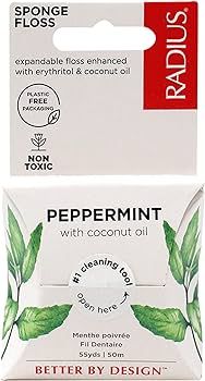 RADIUS Peppermint Dental Floss 55 Yards Vegan and Non-Toxic Oral Care Boost Total Tooth & Gum Pro... | Amazon (US)