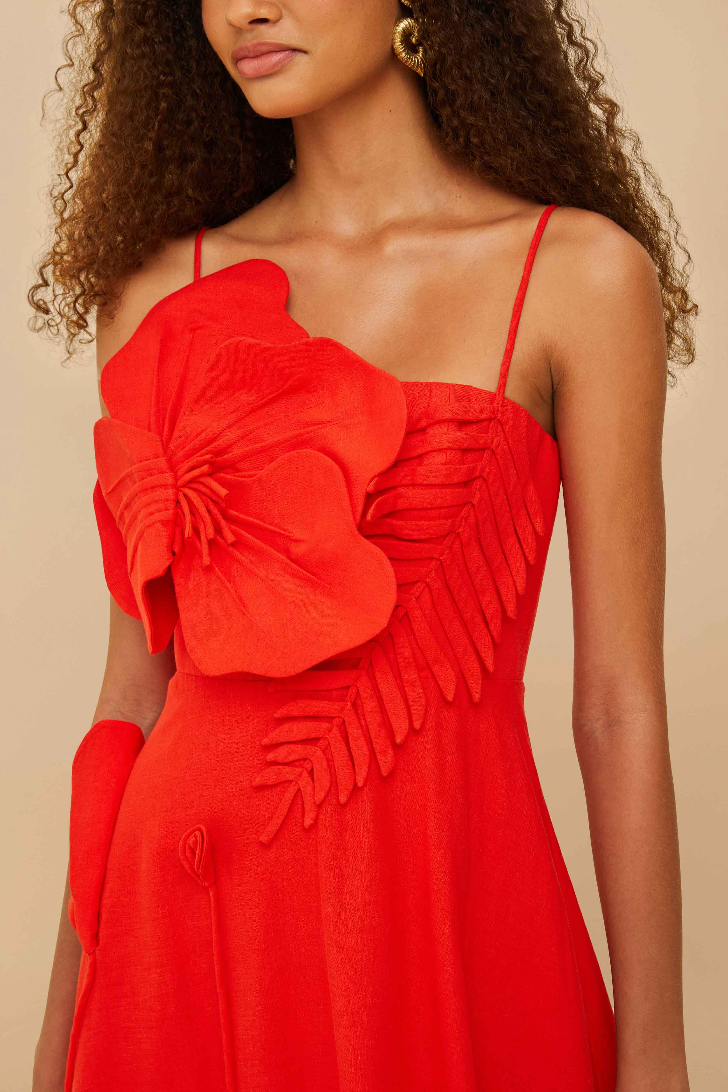 Red Garden Lenzing™ Ecovero™ Euroflax™ Midi Dress | FarmRio (US)