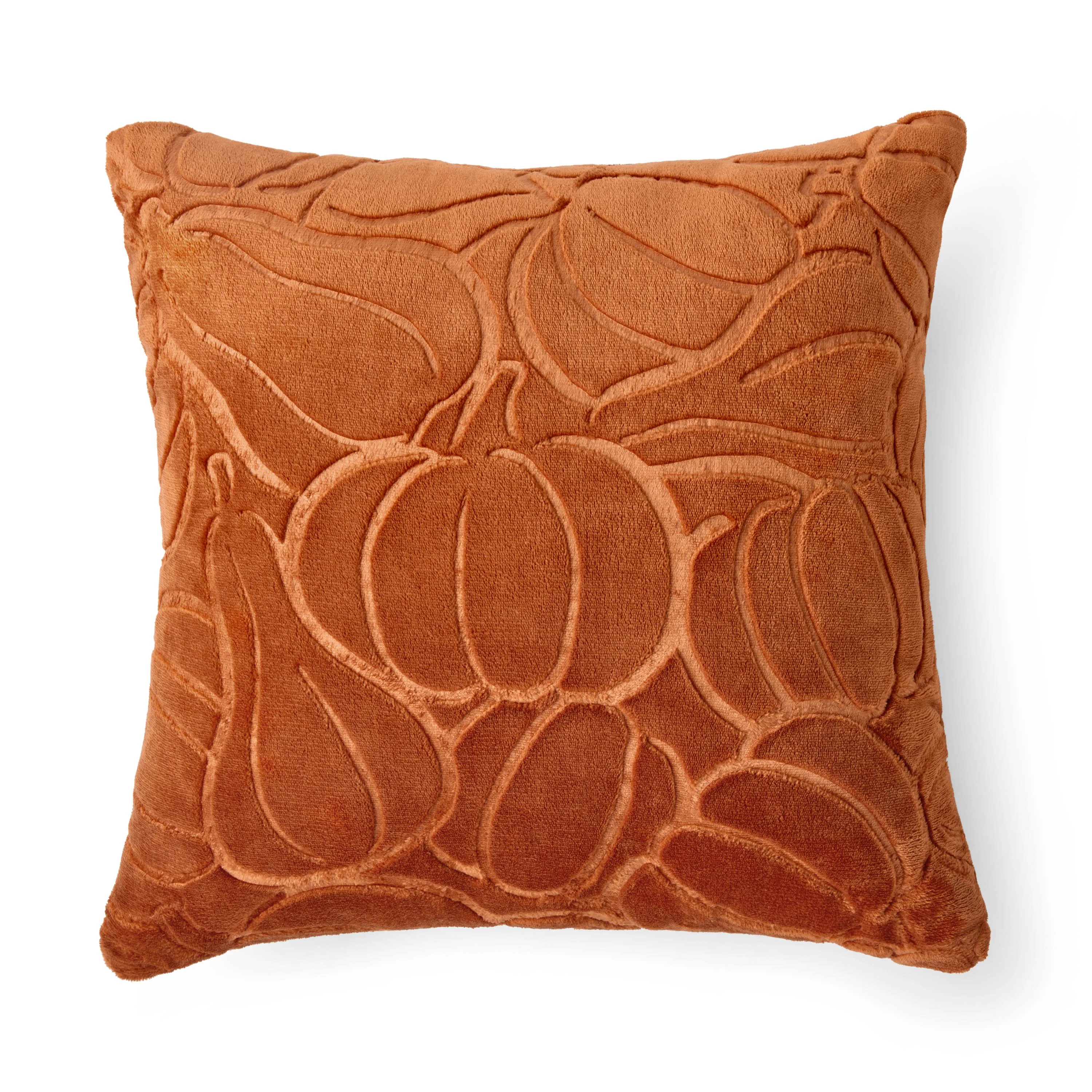 Way To Celebrate 18"x18" Harvest Pumpkins Polyester Decorative Pillow (1 Count) | Walmart (US)