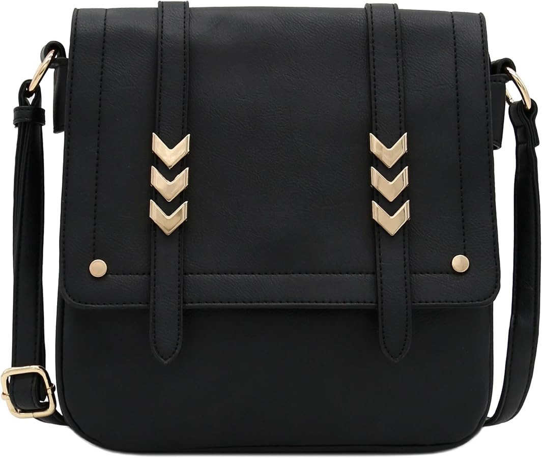 ALYSSA Double Compartment Large Flapover Crossbody Bag | Amazon (US)