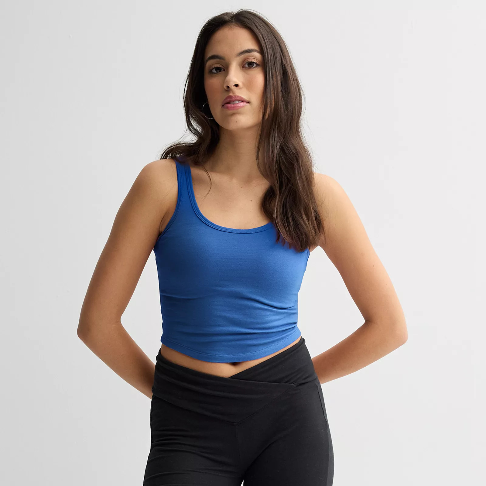 Juniors' SO® Cropped Double Scoop Tank Top, Girl's, Size: XL, Stunning Blue | Kohl's