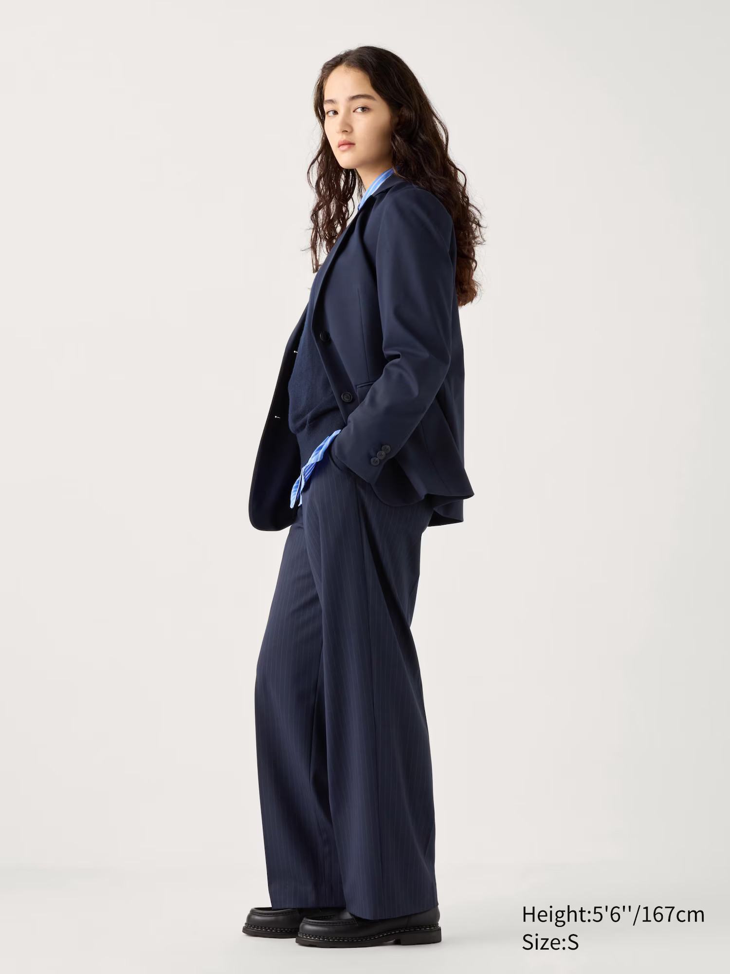 Pantalón pinzas (ancho, rayas) | Uniqlo ES