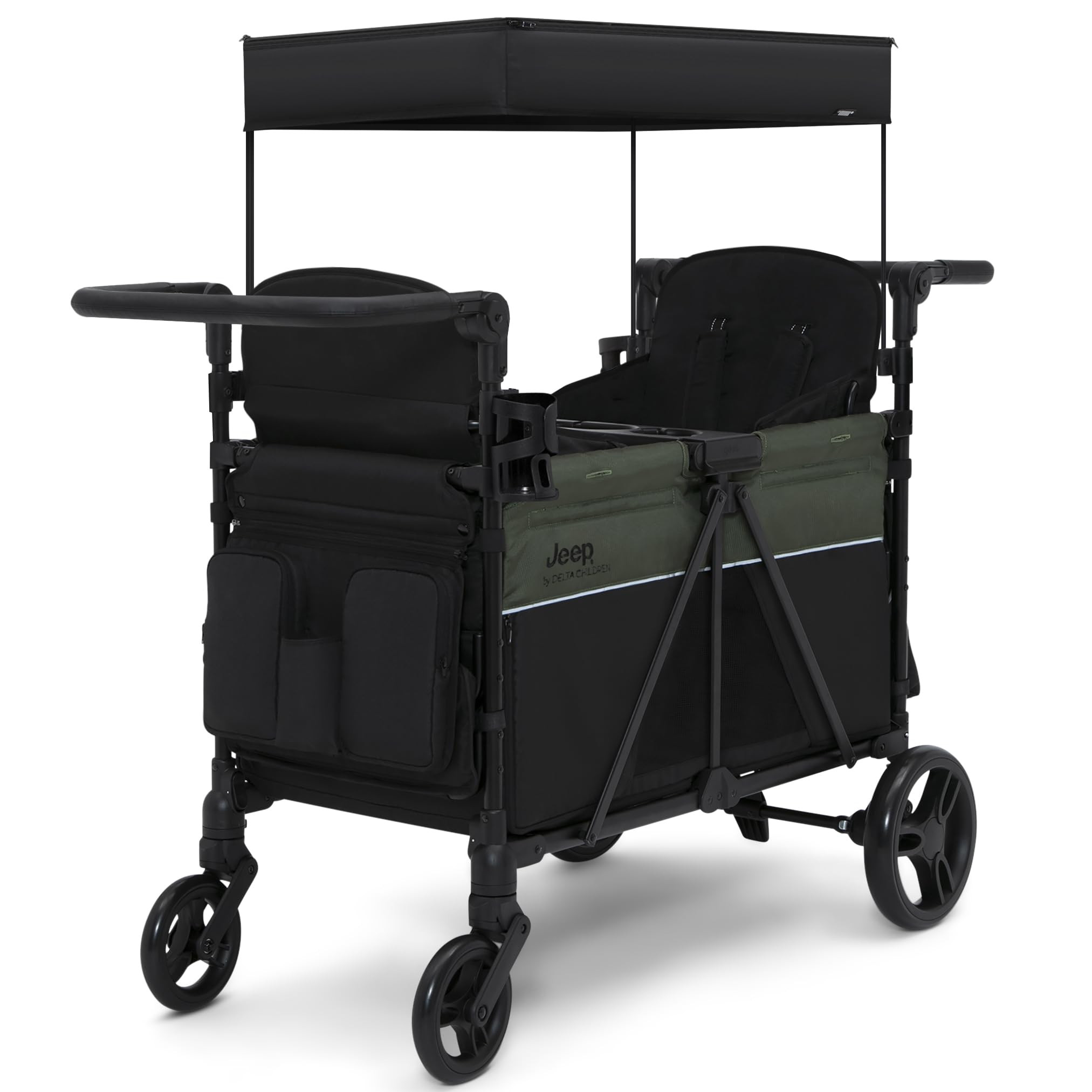Jeep Aries Stroller Wagon by Delta Children Premium Wagon for 2 Kids with Convertible Seats, Adju... | Amazon (US)