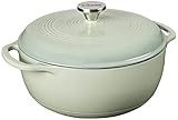Lodge EC6D50 Cast Iron Enameled Dutch Oven, 6 Qt, Desert Sage | Amazon (US)
