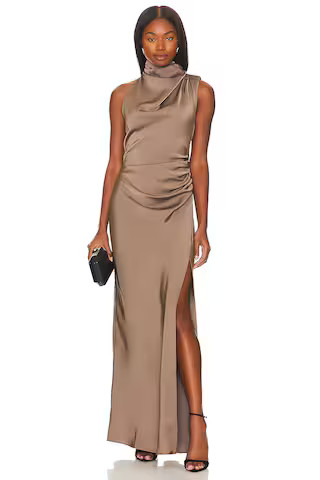 MISHA Constantina Gown in Iron Grey from Revolve.com | Revolve Clothing (Global)